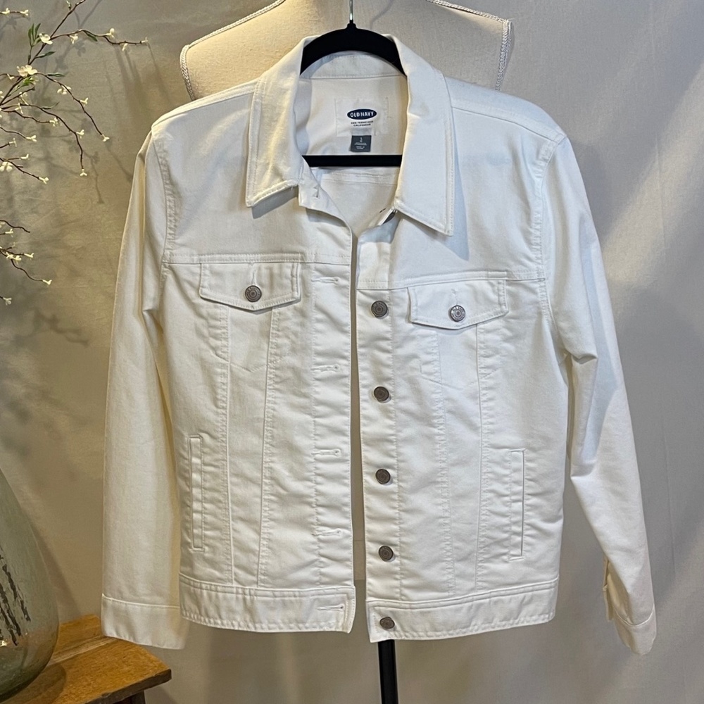 White Old Navy Denim Jacket Women’s Large